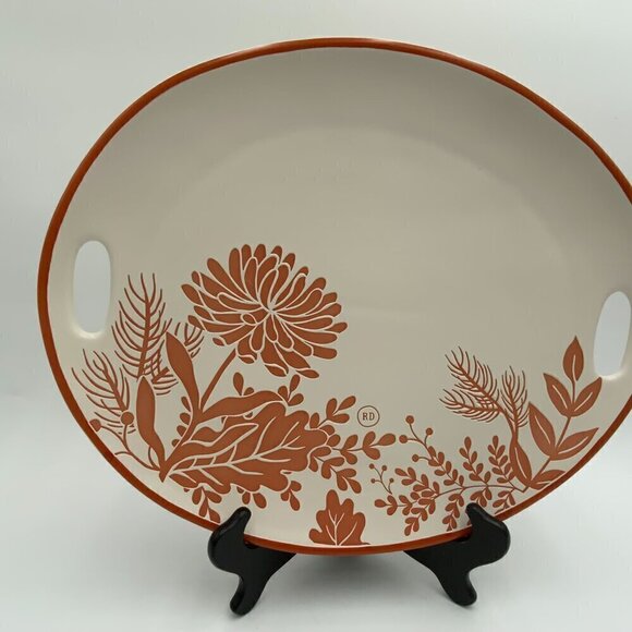 Rae Dunn Artisian Collection Floral Oval Serving Tray - Picture 5 of 7